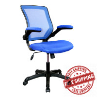 Techni Mobili RTA-8050-BL Mesh Task Office Chair with Flip Up Arms, Blue